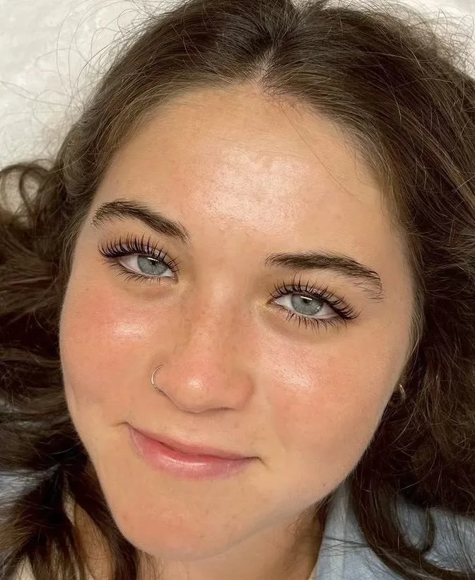 Natural lash lift and tint result